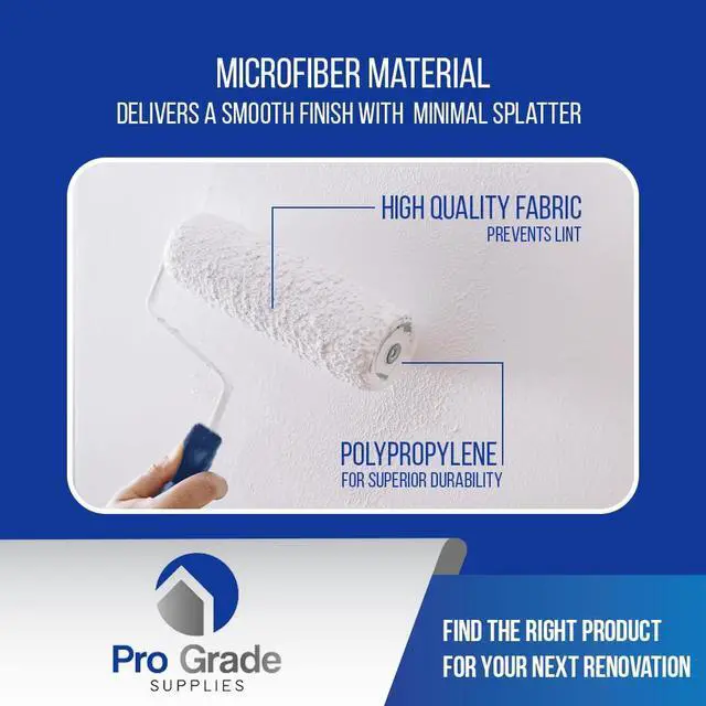 Alt view image 13 of 14 - Paint Roller Kit, Paint Brushes, 4" & 9" Roller Covers for Walls | 10-piece set includes 2 frames & tray | Interior & exterior | Ceilings & trim | Smooth to semi-rough surfaces