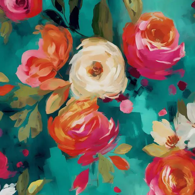 Alt view image 7 of 12 - Floral Wallpaper Peel and Stick Boho Teal Blue 17.5 x 118In | Removable Self Adhesive Renter Friendly Vibrant Watercolor Wall Paper for Bedroom Bathroom Living Room Feature Accent Wall
