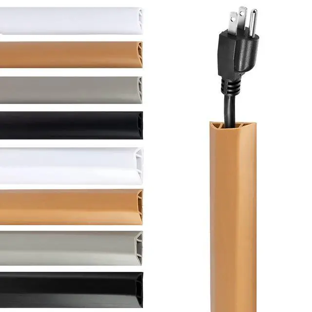 Alt view image 8 of 14 - TV Cord Hider Cable Protector - Strong Self Adhesive Wall Cord Cover Cable Hider - Low Profile Cable Management Wall Cord Concealer Cable Raceway