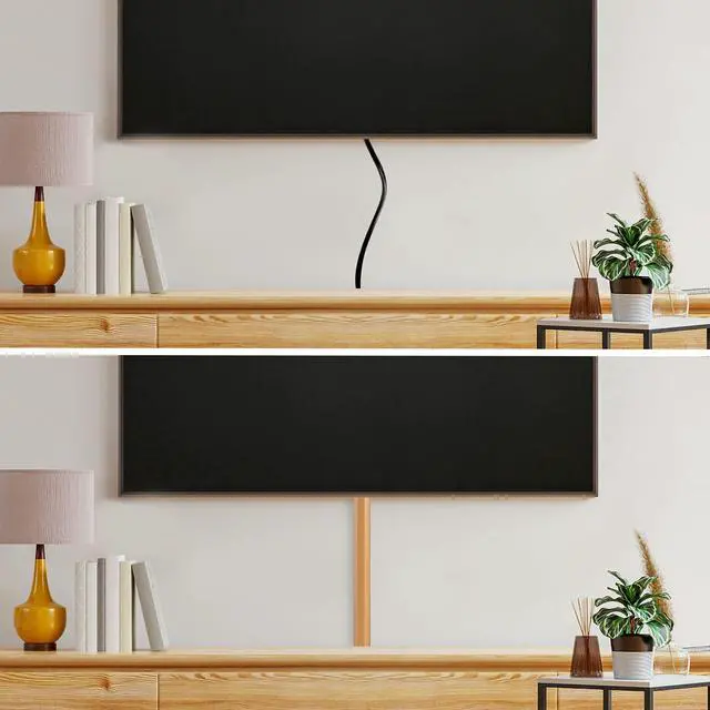 Alt view image 11 of 14 - TV Cord Hider Cable Protector - Strong Self Adhesive Wall Cord Cover Cable Hider - Low Profile Cable Management Wall Cord Concealer Cable Raceway