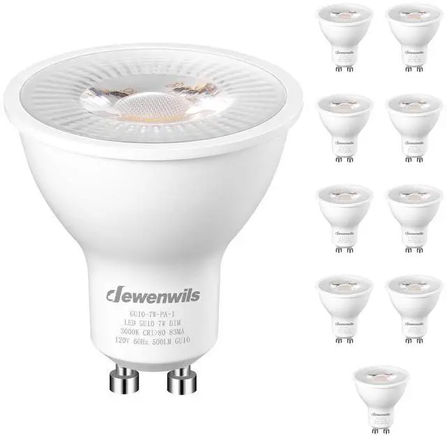 Alt view image 8 of 14 - 10-Pack GU10 LED Bulb Dimmable Replacement for Track Lighting | 3000K Warm White, 500LM, 7W (50W Equivalent) LED Light Bulb for Kitchen, Range Hood, Living Room, Bedroom
