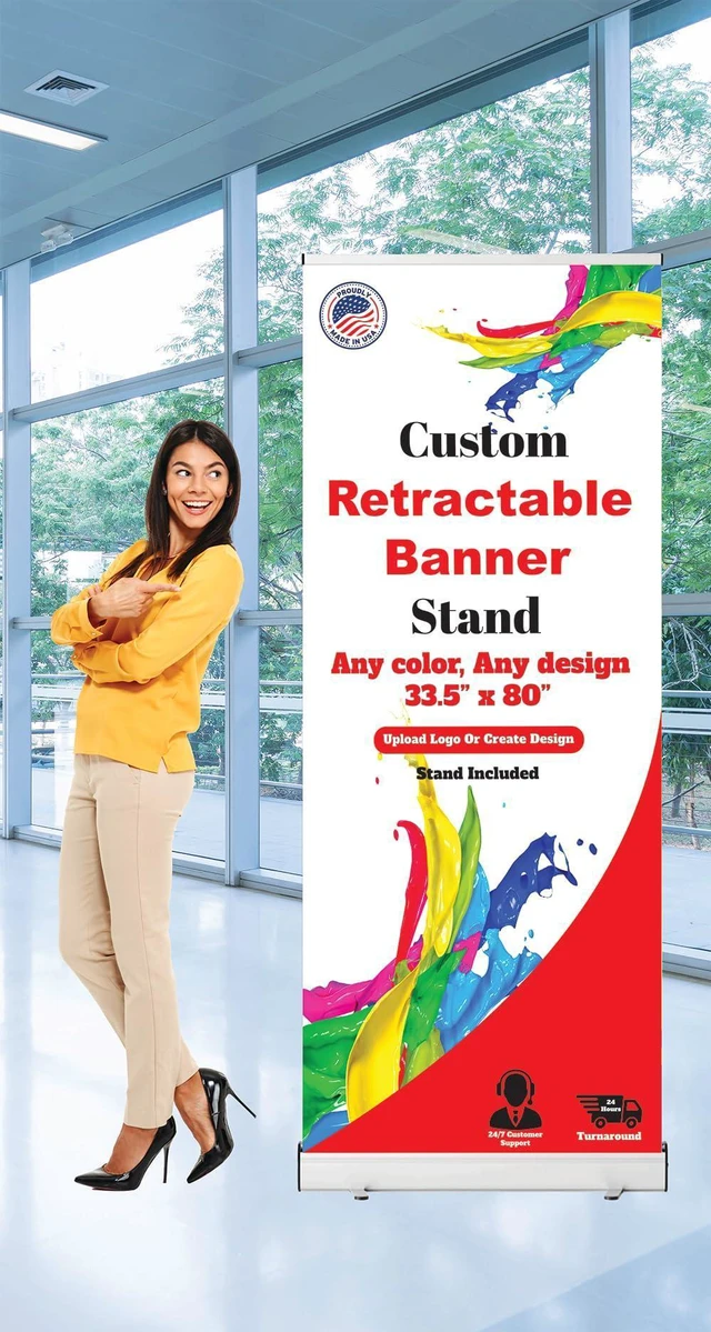 Alt view image 7 of 10 - Custom Retractable Banner - Vibrant Graphics, Make A Lasting Impression For Business, Corporate Events, Advertising, Comes With Travel Case & Stand - 33.5"x80"