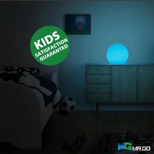 Alt view image 11 of 14 - 6-inch RGB Color-Changing LED Globe Orb Light w/Remote, Mood Lamp Kids Night Light, 16 Dimmable Colors & 4 Modes, Battery & AC Adapter Power, Home Bedroom Patio Pool Decorative Lighting