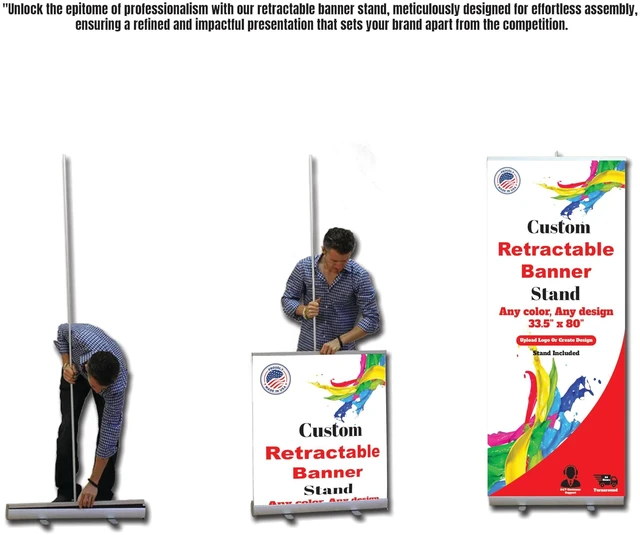 Alt view image 9 of 10 - Custom Retractable Banner - Vibrant Graphics, Make A Lasting Impression For Business, Corporate Events, Advertising, Comes With Travel Case & Stand - 33.5"x80"
