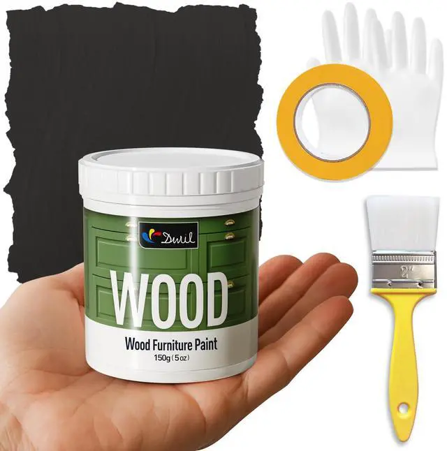 Alt view image 8 of 14 - Matte Finish Furniture Paint - 5 Oz Black Paint for Wood Cabinets, Doors, Tables, and Dressers Refinishing - Water-Based, Non-Toxic & Odorless, Easy to Apply(Black)