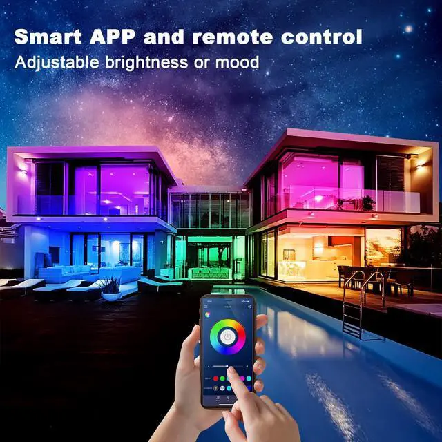Alt view image 14 of 14 - Led Strip Lights 200ft (2 Rolls of 100ft), Led Lights for Bedroom with App & Remote Control, 24V Led Lights Strip for Room & Festival Decoration