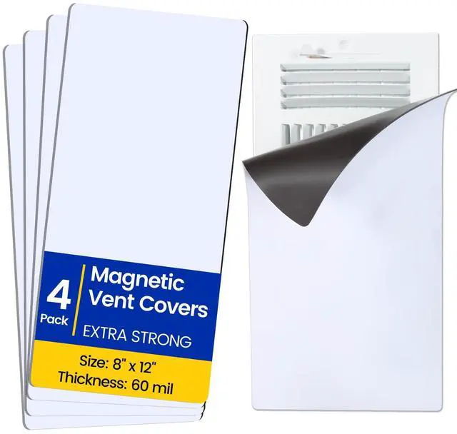 Alt view image 8 of 14 - Magnetic Vent Covers, Extra Strong Magnets, 8" x 12" (4 Pack) Ultra Thick 60mil, Complete Seal, Air Vent Covers for Home Floor, Ceiling, Wall Registers, HVAC, AC, RV, and Heater Vents