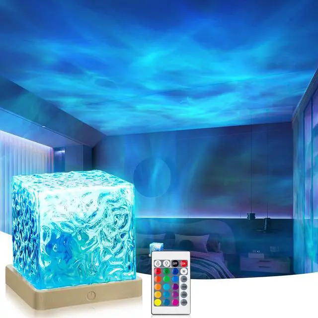 Alt view image 2 of 2 - Ocean Projector for Bedroom, Ambient Lighting with Remote for Room Decor | 4.4" Mood Lighting, 16 Color Shower Light with Dimmer, Night Light Projector with Dynamic Wave Effect for Room Decor