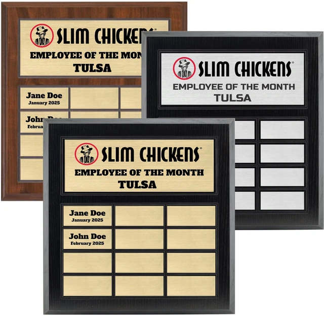Alt view image 8 of 14 - Perpetual Plaque, Custom Employee of the Month Appreciation Award (12 Plate (12x12"))
