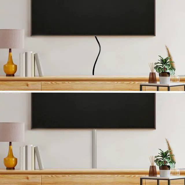 Alt view image 11 of 14 - TV Cord Hider Cable Protector - Strong Self Adhesive Wall Cord Cover Cable Hider - Low Profile Cable Management Wall Cord Concealer Cable Raceway
