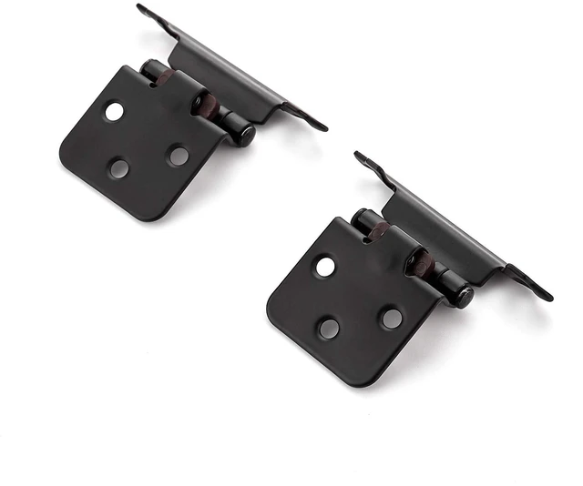 Alt view image 14 of 14 - Black Kitchen Cabinet Hinges, 1/2 Inch Overlay, 50 Pack | Self-Closing Design, Semi Wrap Around Hinge,for Face Frame Cupboard, Matte Black Face Mount Cabinet Hardware,with Screwdriver