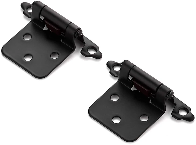 Alt view image 13 of 14 - Black Kitchen Cabinet Hinges, 1/2 Inch Overlay, 50 Pack | Self-Closing Design, Semi Wrap Around Hinge,for Face Frame Cupboard, Matte Black Face Mount Cabinet Hardware,with Screwdriver
