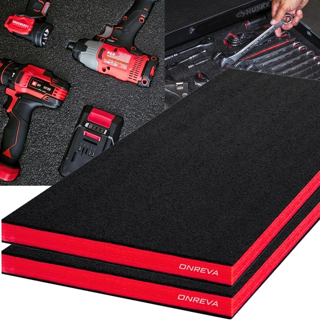 Alt view image 8 of 14 - Tool Box Foam, 2Pack 30x22x2 inch, Foam Inserts for Cases, Polyethylene Storage Sheets for Toolbox Hard Case, Tool Shadow Insert, Kaizen Organizer Sheet