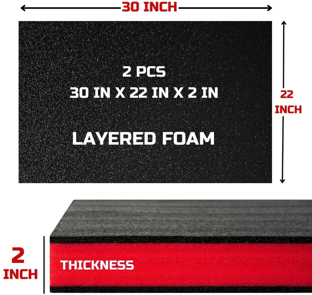 Alt view image 10 of 14 - Tool Box Foam, 2Pack 30x22x2 inch, Foam Inserts for Cases, Polyethylene Storage Sheets for Toolbox Hard Case, Tool Shadow Insert, Kaizen Organizer Sheet