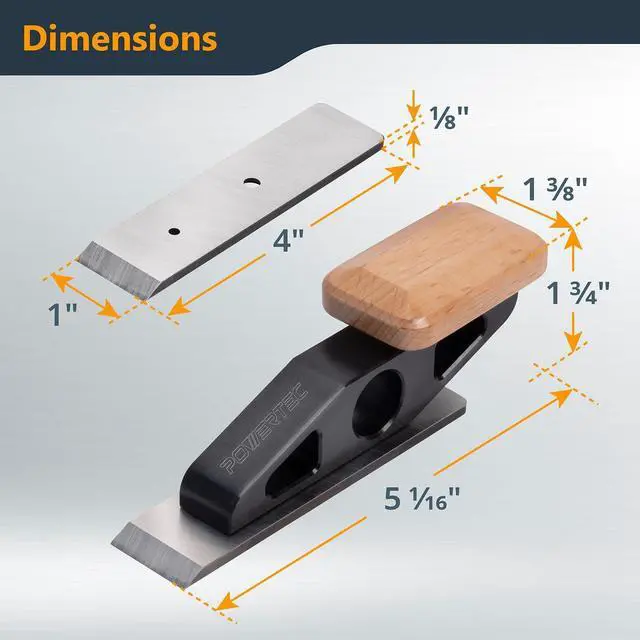 Alt view image 9 of 14 - Chisel Plane with Flat Blade Compact Edge Trimming Tool for Woodworking, Plug Trimming, Joinery Cleanup Includes Wrench (72162)