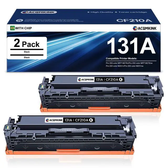 Alt view image 6 of 10 - 131A Black Toner Cartridge Replacement for HP 131A CF210A Pro 200 Color M251nw M251n M251 M276n M276nw Printer Ink 2 Pack