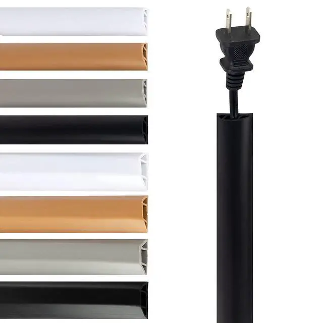 Alt view image 8 of 14 - TV Cord Hider Cable Protector - Strong Self Adhesive Wall Cord Cover Cable Hider - Low Profile Cable Management Wall Cord Concealer Cable Raceway