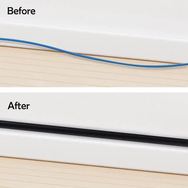 Alt view image 12 of 14 - TV Cord Hider Cable Protector - Strong Self Adhesive Wall Cord Cover Cable Hider - Low Profile Cable Management Wall Cord Concealer Cable Raceway