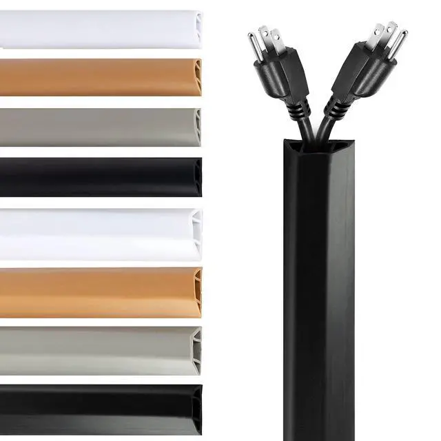 Alt view image 8 of 14 - TV Cord Hider Cable Protector - Strong Self Adhesive Wall Cord Cover Cable Hider - Low Profile Cable Management Wall Cord Concealer Cable Raceway