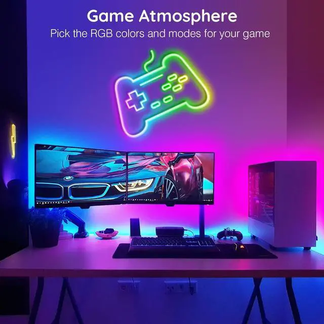 Alt view image 10 of 14 - 20Ft Neon Rope Lights,Flexible Led Rope Lights Control with App/Remote,Multiple Modes Music Sync Gaming RGB Led Neon Lights for Bedroom Outdoor