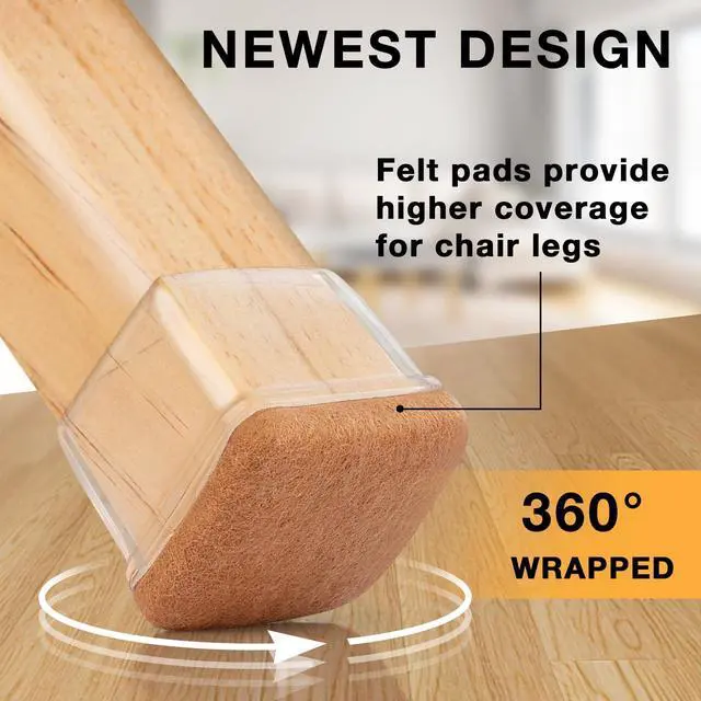 Alt view image 10 of 14 - 32-Pcs Square Silicone Chair Leg Floor Protectors, Thick & Durable | Protect Hardwood Floors from Scratches & Noise, Fit Dining Table & Bar Stool Legs (Fits 1-1/10" to 1-3/10")