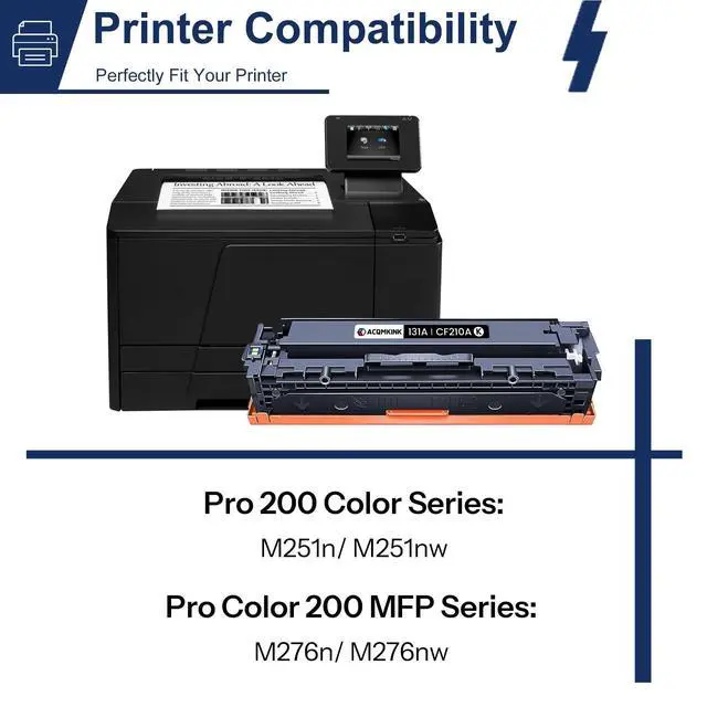 Alt view image 7 of 10 - 131A Black Toner Cartridge Replacement for HP 131A CF210A Pro 200 Color M251nw M251n M251 M276n M276nw Printer Ink 2 Pack