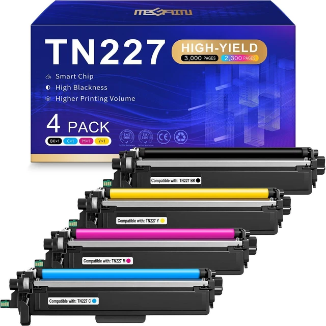 Alt view image 8 of 14 - TN227 Compatible Toner Cartridge Replacement for Brother TN 227 TN227BK Work for HL-L3270CDW HL-L3230CDW HL-L3210CW HL-L3290CDW MFC-L3710CDW (4 Pack)