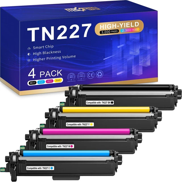 Alt view image 9 of 14 - TN227 Compatible Toner Cartridge Replacement for Brother TN 227 TN227BK Work for HL-L3270CDW HL-L3230CDW HL-L3210CW HL-L3290CDW MFC-L3710CDW (4 Pack)