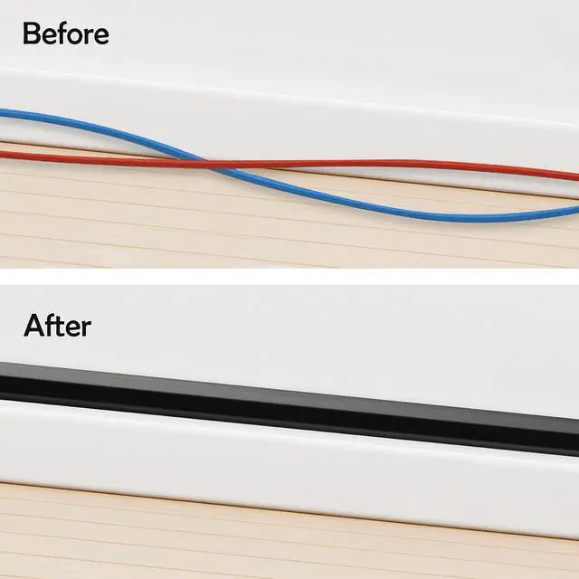 Alt view image 12 of 14 - TV Cord Hider Cable Protector - Strong Self Adhesive Wall Cord Cover Cable Hider - Low Profile Cable Management Wall Cord Concealer Cable Raceway