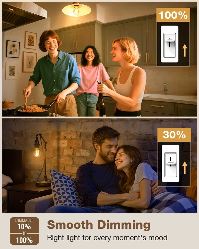 Alt view image 11 of 14 - A19 E26 Amber Light Bulbs 2200K Soft Warm, Vintage LED Edison Bulbs 60 Watt Equivalent, Dimmable Antique Old-Fashioned Style 60W Replacement, 550 Lumen Medium Base Lightbulbs, 120V 6 Pack