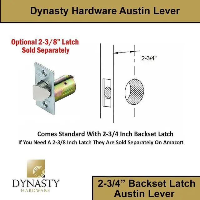 Alt view image 5 of 6 - Passage Door Lever Lockset, ADA Compliant, Light Duty Non-Locking Handle for Hallway or Closet Use, Satin Chrome Finish, Model AUS-30-26D