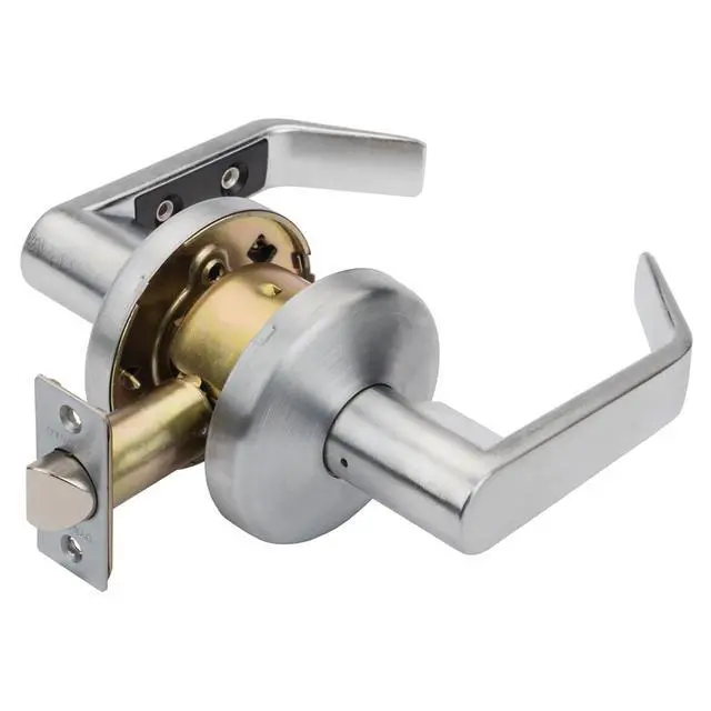Alt view image 4 of 6 - Passage Door Lever Lockset, ADA Compliant, Light Duty Non-Locking Handle for Hallway or Closet Use, Satin Chrome Finish, Model AUS-30-26D