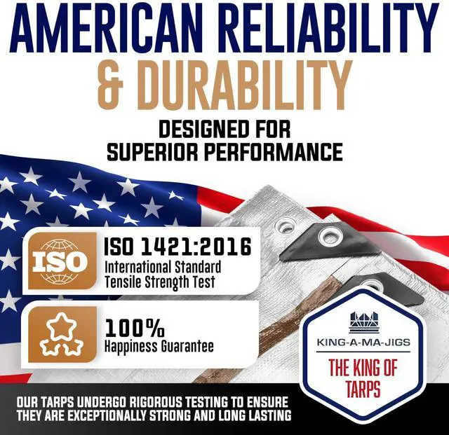 Alt view image 11 of 14 - 10x10 Heavy Duty Tarp, Waterproof, 10 Mil Thick, High Durability, Tear & Fade Resistant, UV Treated, Grommets Every 18 Inches (10' x '10')