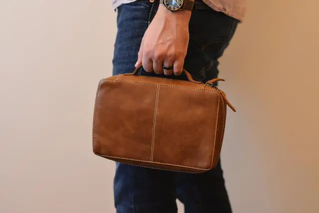 Alt view image 12 of 12 - Bible Covers for Men and Women - Top Grain Buffalo Leather - Genuine Leather Bible Cover with Pockets, Zipper, and Bookmark - Bible case - Book Cover - Medium Light Brown