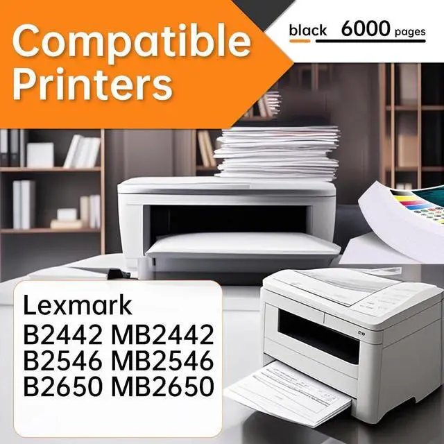 Alt view image 8 of 12 - B241H00 (with Chip) High Yield Black Toner Cartridge | Compatible with Lexmark B241H00 B231000 Toner Cartridge for B2442, B2546, B2650, MB2442, MB2546, MB2650 Printer (6000 Pages)