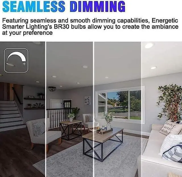 Alt view image 12 of 14 - Energetic BR20 LED Bulb R20 Dimmable 5000K Daylight 45W Equivalent to 6.5W, Recessed Can Light Bulbs, Kitchen Ceiling Lights, E26 500 Lumen LED Flood Light Bulbs, Indoor UL Listed (Pack of 10)