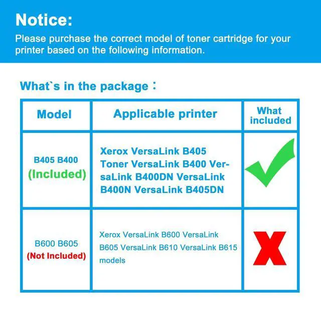 Alt view image 9 of 14 - B400 B405 Black Toner Cartridge Replacement for Xerox 106R03580 for VersaLink B405 B400 B400DN B400N B405DN Printers (2-Pack)