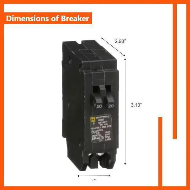 Alt view image 13 of 14 - Genuine Square D HOMT2020 20/20 Amp Tandem Circuit Breaker Kit | UL Listed, Space Saver for Homeline Panel Box, Workshop, Garage, RV, 20A, 120V, 10kAIC, 20Amp, 1 Pole HOMT, 1 Pack