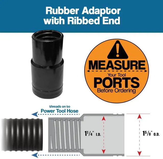 Alt view image 11 of 14 - 10 Foot Long Dust Collection Power Tool Hose Kit for Multiple Types/Brands