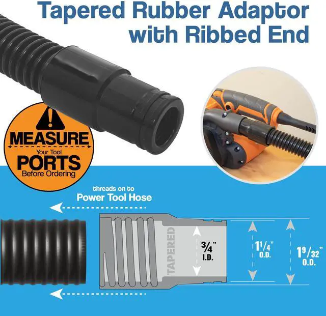 Alt view image 10 of 14 - 10 Foot Long Dust Collection Power Tool Hose Kit for Multiple Types/Brands