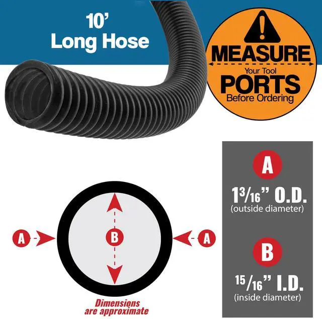 Alt view image 14 of 14 - 10 Foot Long Dust Collection Power Tool Hose Kit for Multiple Types/Brands