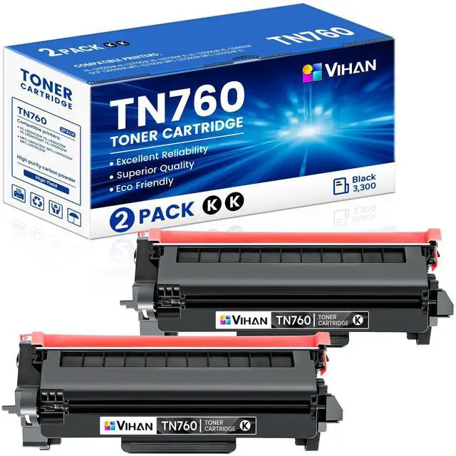 Alt view image 7 of 12 - TN760 High Yield Black Toner Cartridge Compatible Replacement for Brother TN-760 TN 760 MFC-L2710DW MFC-L2750DW DCP-L2550DW HL-L2350DW HL-L2370DW Toner Printer (2 Pack)