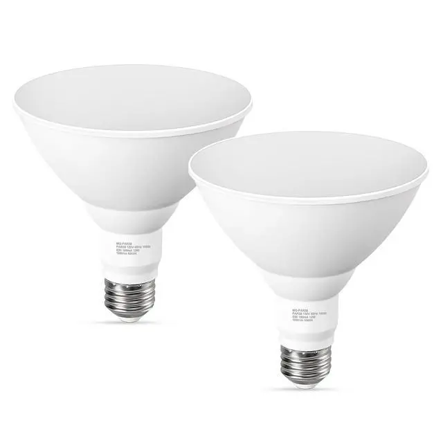 Alt view image 8 of 14 - LED Flood Light Bulbs, PAR38 Outdoor Flood Light Bulb 5000K,13W 100W Equivalent, Daylight White LED Floodlight Dimmable, Waterproof for Porch Yard Garage, E26 Base, 15,000 Hrs, 2 Pack