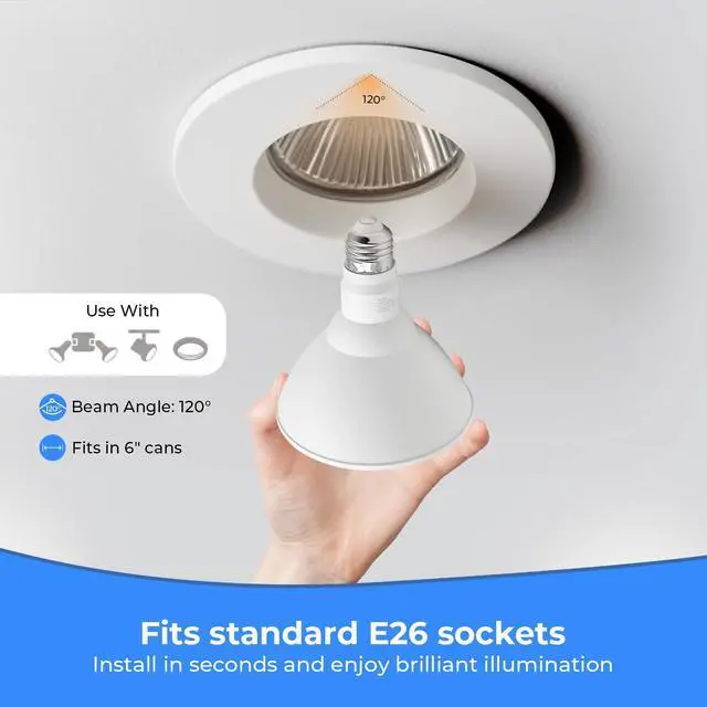 Alt view image 12 of 14 - LED Flood Light Bulbs, PAR38 Outdoor Flood Light Bulb 5000K,13W 100W Equivalent, Daylight White LED Floodlight Dimmable, Waterproof for Porch Yard Garage, E26 Base, 15,000 Hrs, 2 Pack