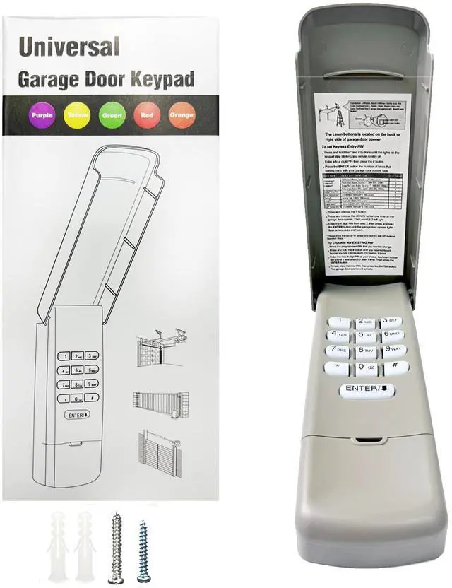 Alt view image 8 of 14 - Universal Garage Door Opener Keypad for Liftmaster Chamberlain Craftsman Wayne Dalton Openers Produced Since 1993, Wireless Keypad Keyless Entry, Replaces 877/878MAX 377/977/877/66LM, Safe Security
