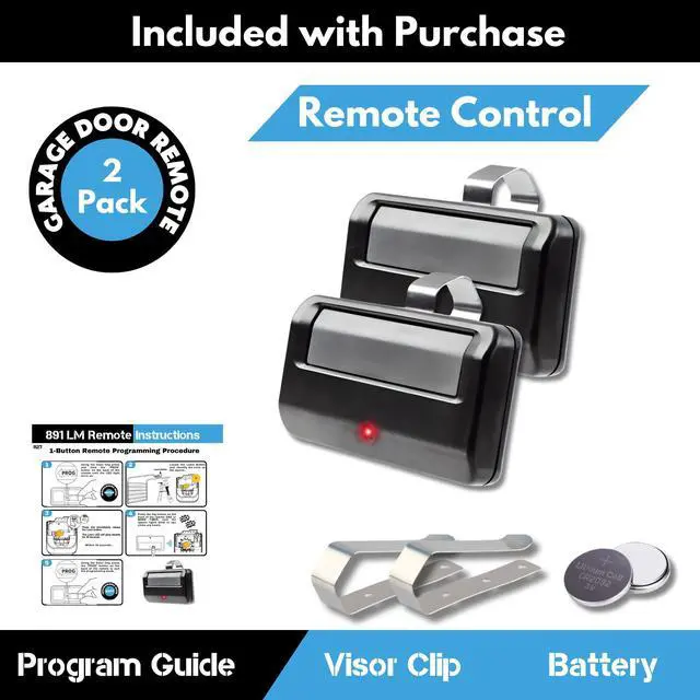 Alt view image 11 of 12 - 2X for 891LM 371LM 971LM Liftmaster Craftsman Chamberlain | 1-Button Universal Garage Door Opener Remote Replacement, Garage Clicker for 5 Learn Button, Extra-Long Range, 1993-Present