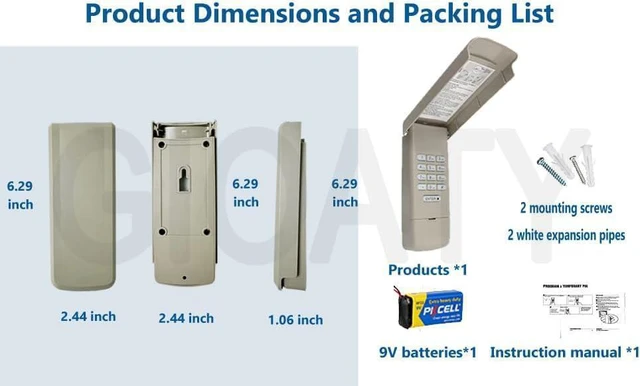 Alt view image 11 of 14 - Universal Garage Door Opener Keypad for Liftmaster Chamberlain Craftsman Wayne Dalton Openers Produced Since 1993, Wireless Keypad Keyless Entry, Replaces 877/878MAX 377/977/877/66LM, Safe Security