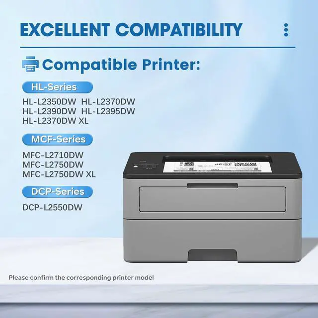 Alt view image 8 of 12 - TN760 High Yield Black Toner Cartridge Compatible Replacement for Brother TN-760 TN 760 MFC-L2710DW MFC-L2750DW DCP-L2550DW HL-L2350DW HL-L2370DW Toner Printer (2 Pack)