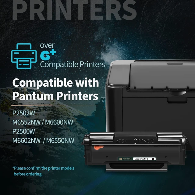 Alt view image 8 of 12 - PB-211 Compatible Toner Cartridge Replacement for Pantum PB-211 PB-211EV for P2502W M6552NW M6600NW P2500W M6602NW M6550NW Printer (4 Pack)