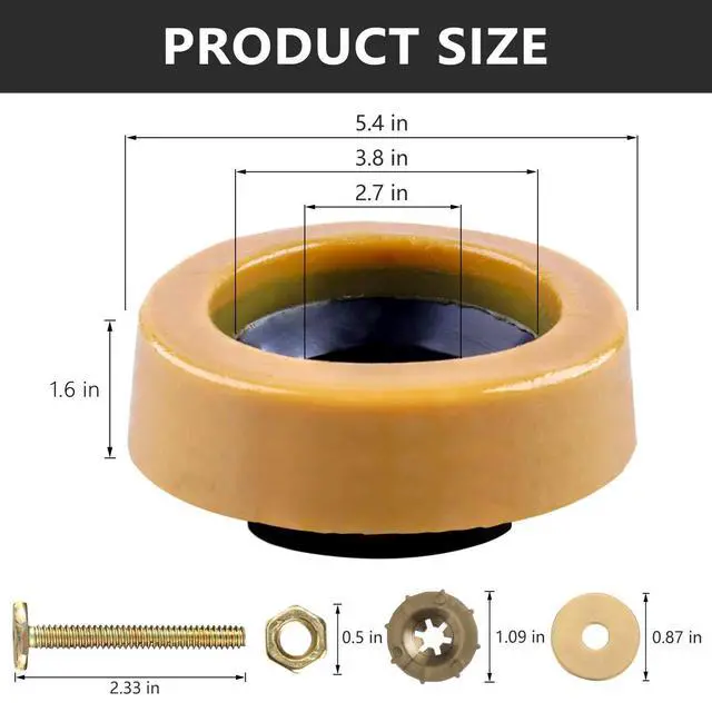 Alt view image 12 of 14 - Wax Ring or Toilet, Extra Thick Wax Ring Replacement Kit with lange Bolts | 1.6'' Thick, Extra Thick or Deep langes, its 3 in. or 4 in. Lines, Standard loor Mount Toilets, or DIYers and Pros